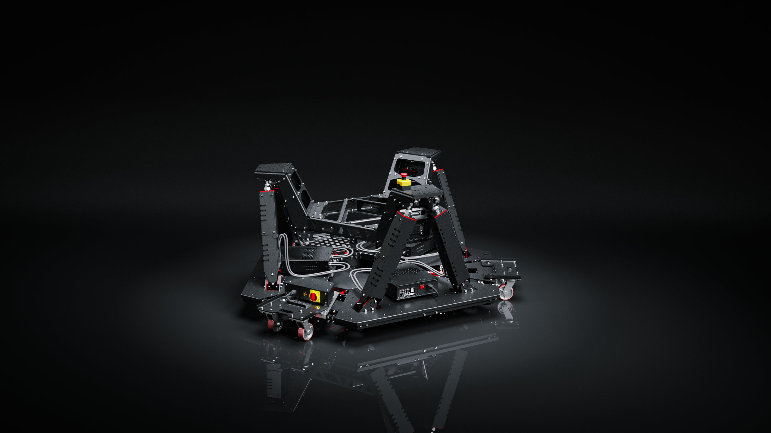 Qubic System QS-S25 Spider ujęcie w ciemnym pomieszczeniu samej podstawy